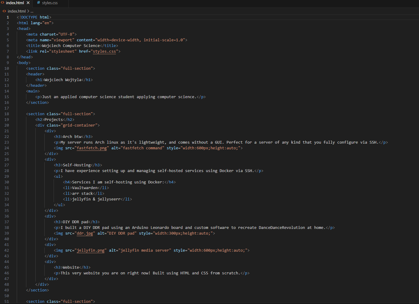 screenshot of vscode